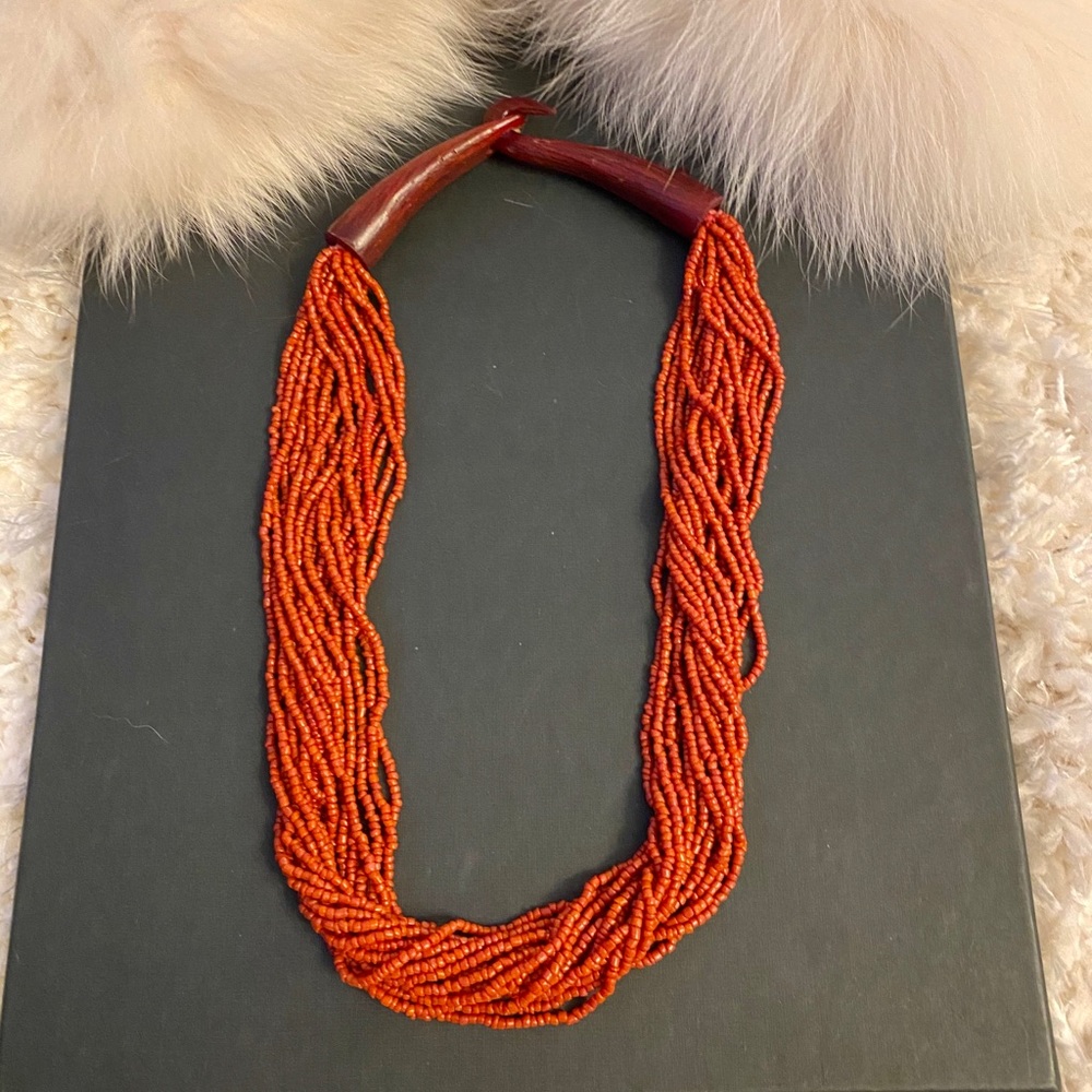 Deep Red Coral Necklace.
